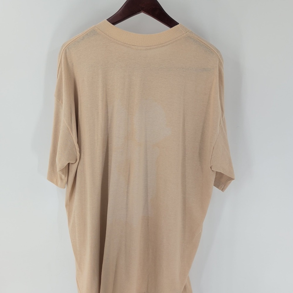 Vintage Platinum USA 80s Round Neck‎ Short Sleeve Graphic T-Shirt Ivory Size 4XL - Picture 7 of 8